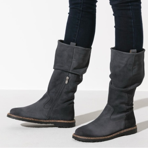 BIRKENSTOCK LUTON HIGH SUEDE GRAPHITE HYDROPHOBIC 36-5L boots suede blue - Picture 1 of 14